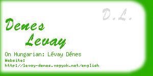 denes levay business card