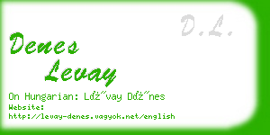 denes levay business card